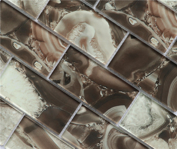 5,1 x 10,2 cm Glasmosaikfliese mit Tintenstrahldruck