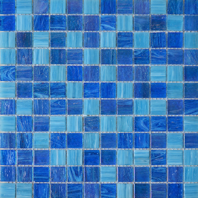 Blaues 23x23mm Glasmosaik für Schwimmbecken