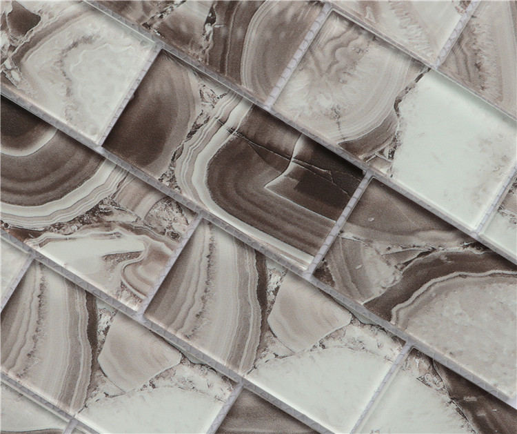 Tintenstrahldruck Braun 2x4" Glasmosaik